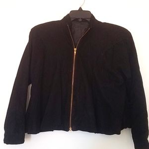 Leather! Genuine Firenze Black Suede Jacket.  Medium